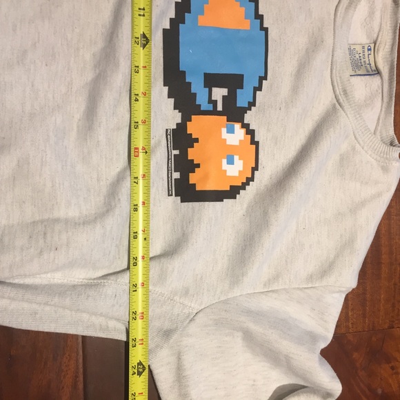 Champion PacMan Sweatshirt Men’s Size Large Gray Reverse Weave Vintage Y2K. - Picture 5 of 9